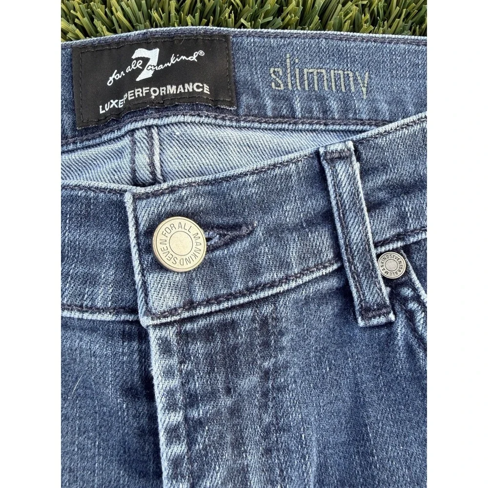 Seven7 For All Mankind Women's Blue Jeans Slimmy Size 32